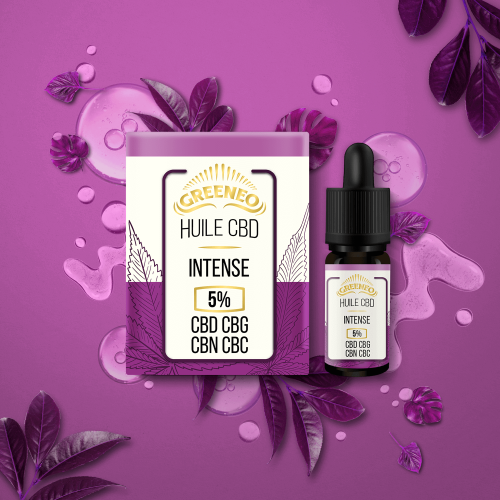 Huile de CBD+CBG+CBN+CBC : Intense 5% - Boîte de 6 - Fleur CBD - Le Petit Chanvrier