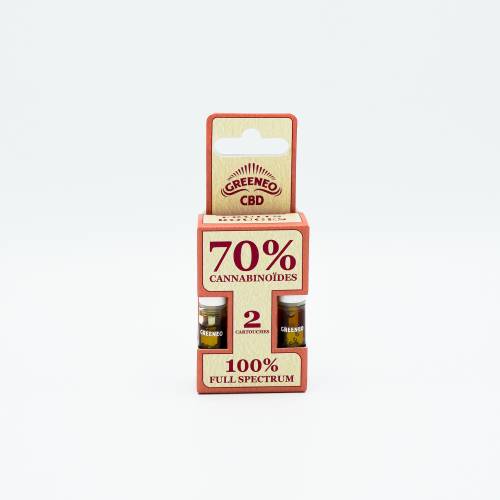 2 cartouches CBD Stick - Original 70% GREENEO CBD saveur fruits rouges